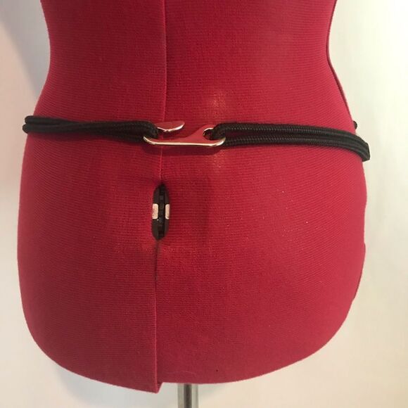 Unique & Ornate Black and Silver Women's Belt 32" Size Small - Picture 6 of 8